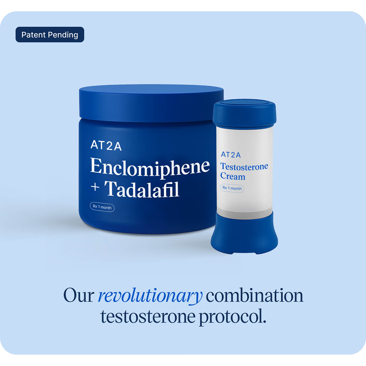 AT2A Enclomiphene + Tadalafil + Testosterone Cream